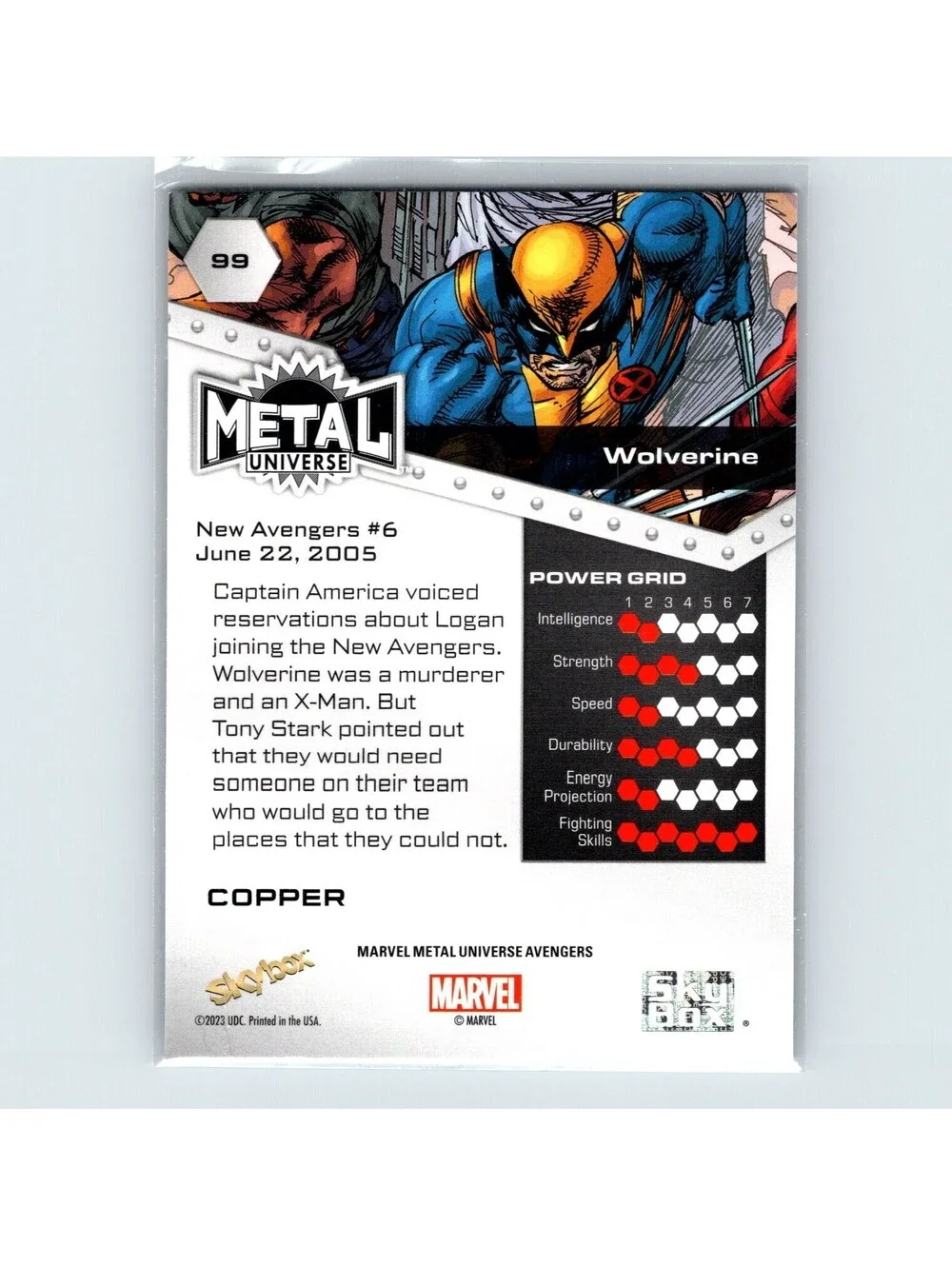 2024 SkyBox Metal Universe Marvel Avengers Wolverine #99 Copper FX